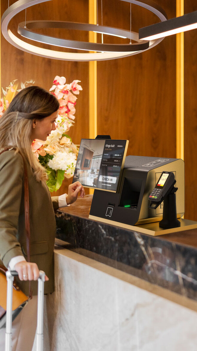 borne d'enregistrement en libre-service pour les hôtels