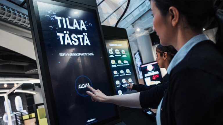 Kiosque de commande en libre-service pour la restauration