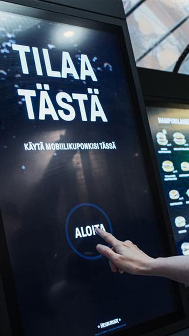 Kiosque de commande en libre-service pour la restauration