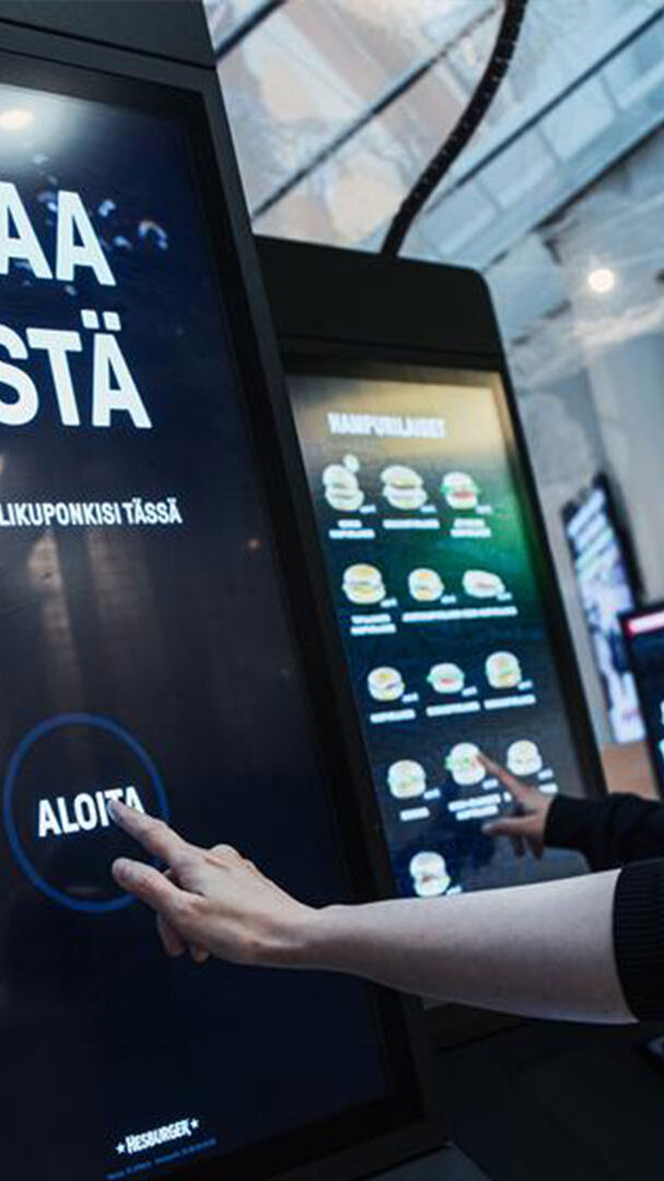 Kiosque de commande en libre-service pour la restauration
