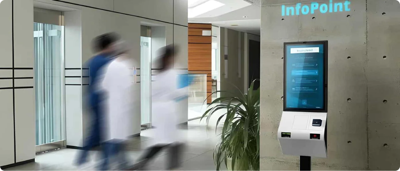 Kiosque en libre-service pour hôpital POLYTOUCH PASSPORT 32 – Terminal d'information pour les patients